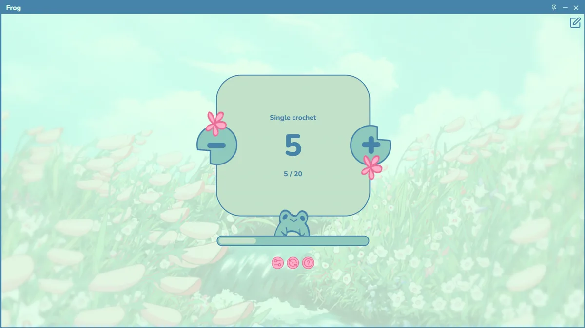 Captura de Frog, un contador de vueltas para crochet y tejido en Windows